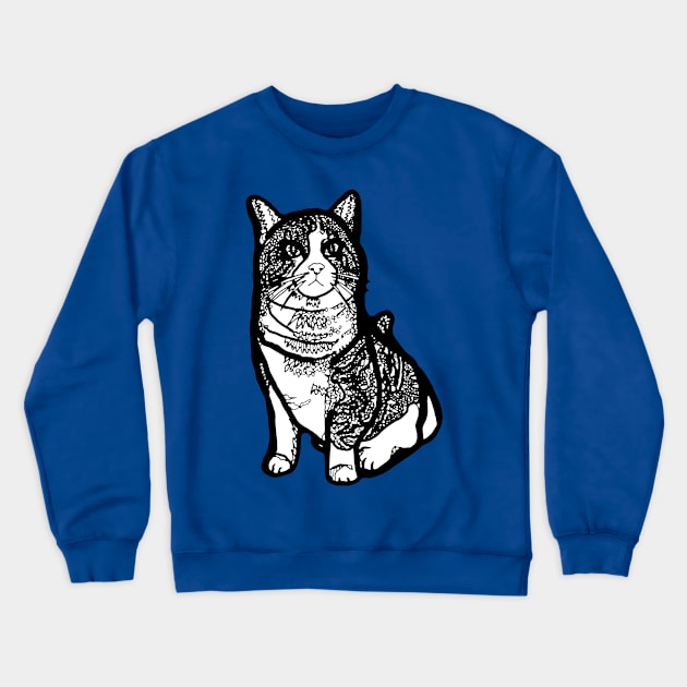 Disappointed Cat - zen doodle style Crewneck Sweatshirt by Bits